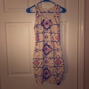 Women’s Blue, White, & Pink Stretchy Minidress